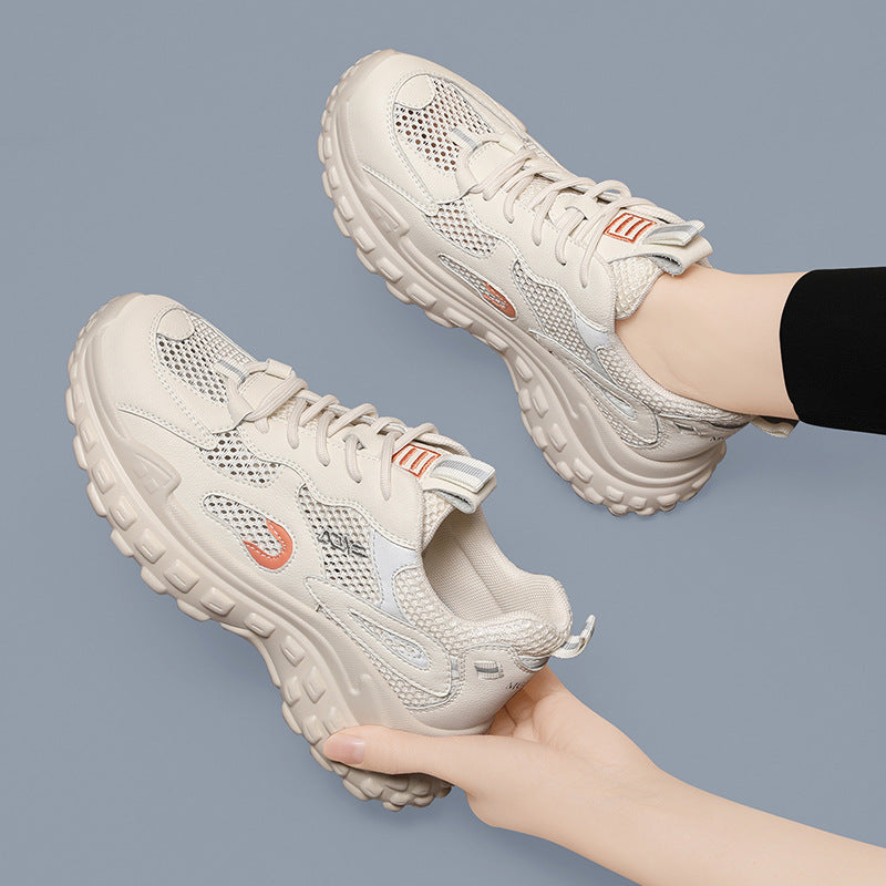 Damen modische und komfortable Trend-Sneaker mit atmungsaktivem Mesh-Obermaterial EB
