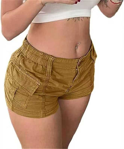 Damen Cargo-Shorts mit praktischen Taschen und elastischem Bund EB