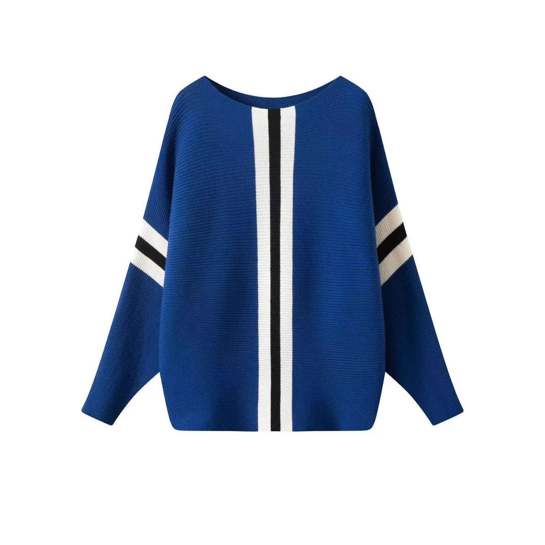 Damen Grobstrickpullover mit modernen Streifen EB
