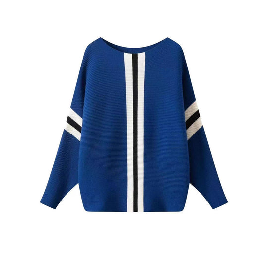 Damen Grobstrickpullover mit modernen Streifen EB