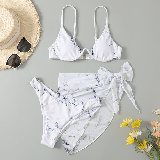 Damen Triangel-Bikini-Set mit verspieltem Wickelrock EB