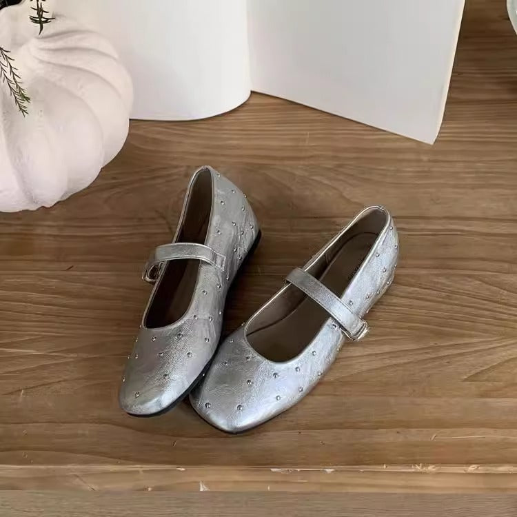 Damen Elegante Ballerinas mit dekorativen Strasssteinen EB