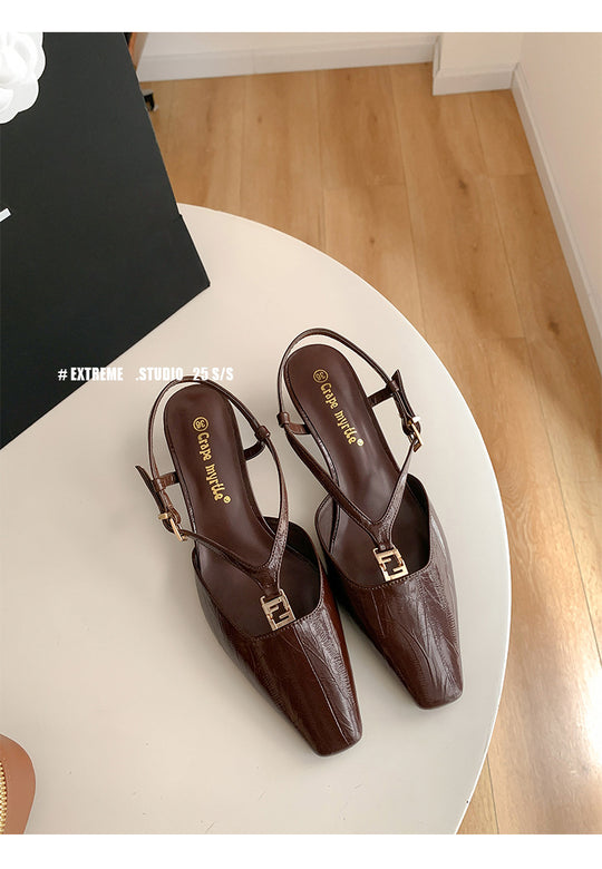 Damen Slingback-Pumps mit elegantem Riemchen und spitzer Zehenform EB
