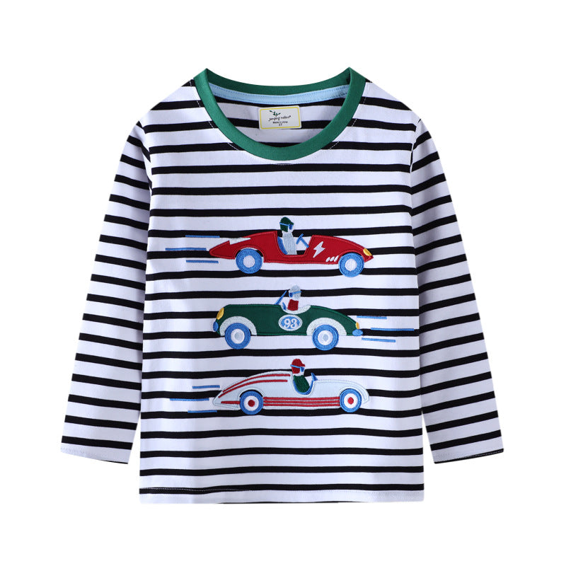 Jungen Langarm T-Shirt mit buntem Rennwagen-Motiv EB