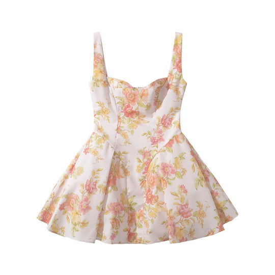 Damen Sommerliches Blumenkleid mit elegantem A-Linien Schnitt EB