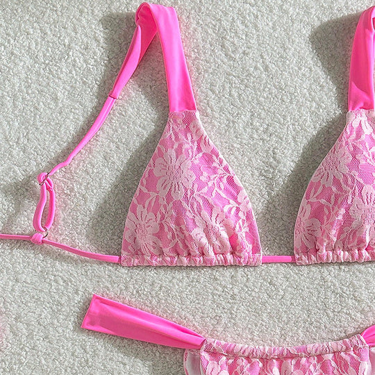 Damen Triangel-Bikini mit eleganten Spitze-Details EB