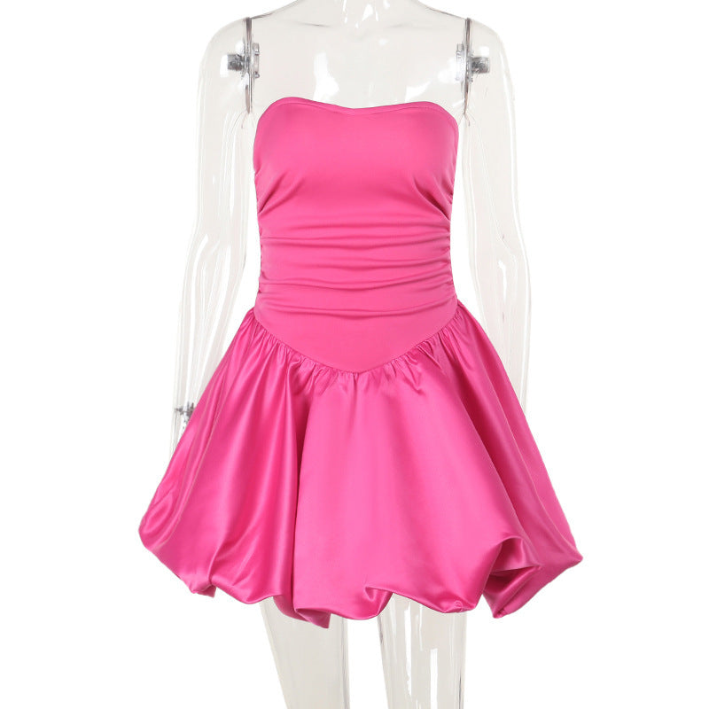 Damen verspieltes Trägerkleid mit voluminösem Rock EB