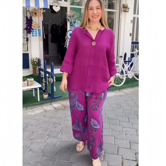 Damen leichte und luftige Bluse mit floralem Design EB