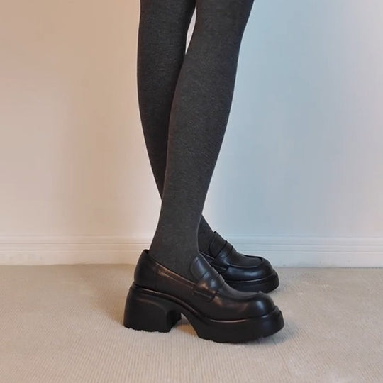 Damen modische Plateau-Schuhe mit klassischem Schnallenabschluß und robustem Blockabsatz EB