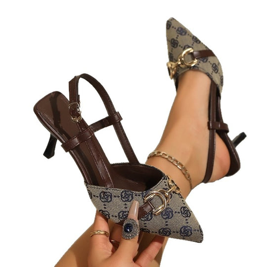 Damen Slingback-Pumps mit modischen Transparentriemen und elegantem Absatz EB