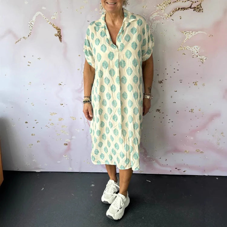 Damen Hemdblusenkleid mit einzigartigem Muster und lässigem Schnitt Heidi-Mode