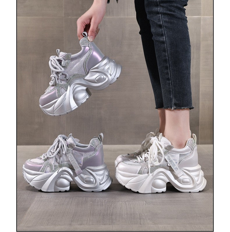Damen Chunky Sneakers mit futuristischem Design und atmungsaktivem Obermaterial EB
