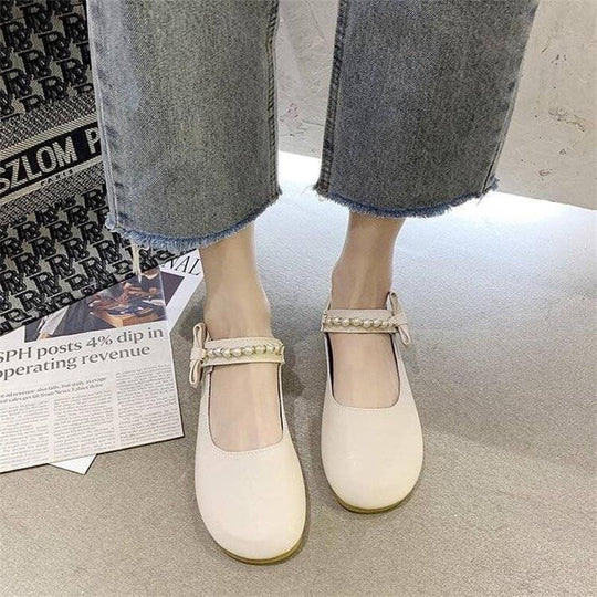 Damen elegante Clogs mit modischem Riemen und dekorativen Perlen EB