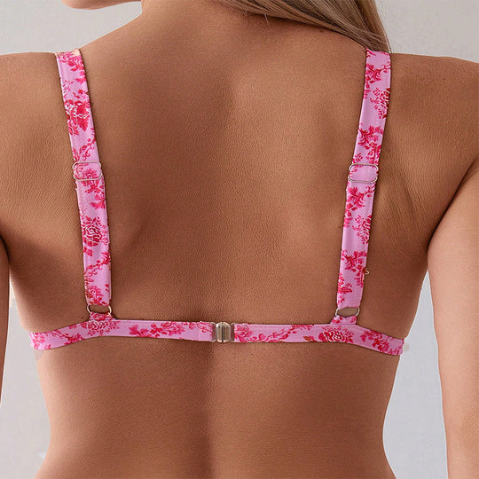 Damen Triangel-Bikini mit floralen Mustern EB