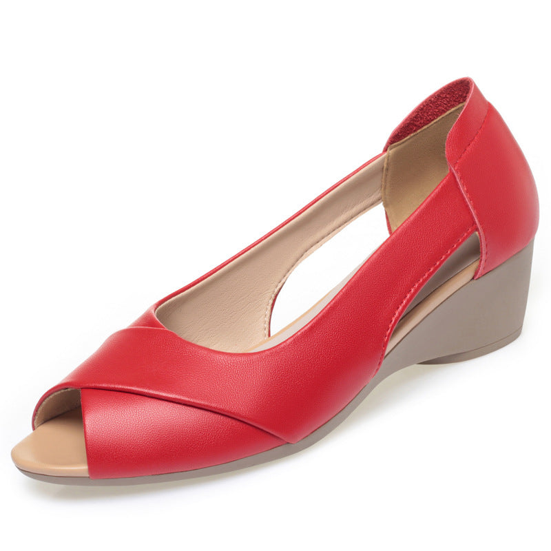 Damen offene Wedgeschuhe mit modischem Schnitt und komfortablem Fußbett EB
