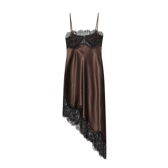 Damen Nachthemd mit Spitze und asymmetrischem Saum EB