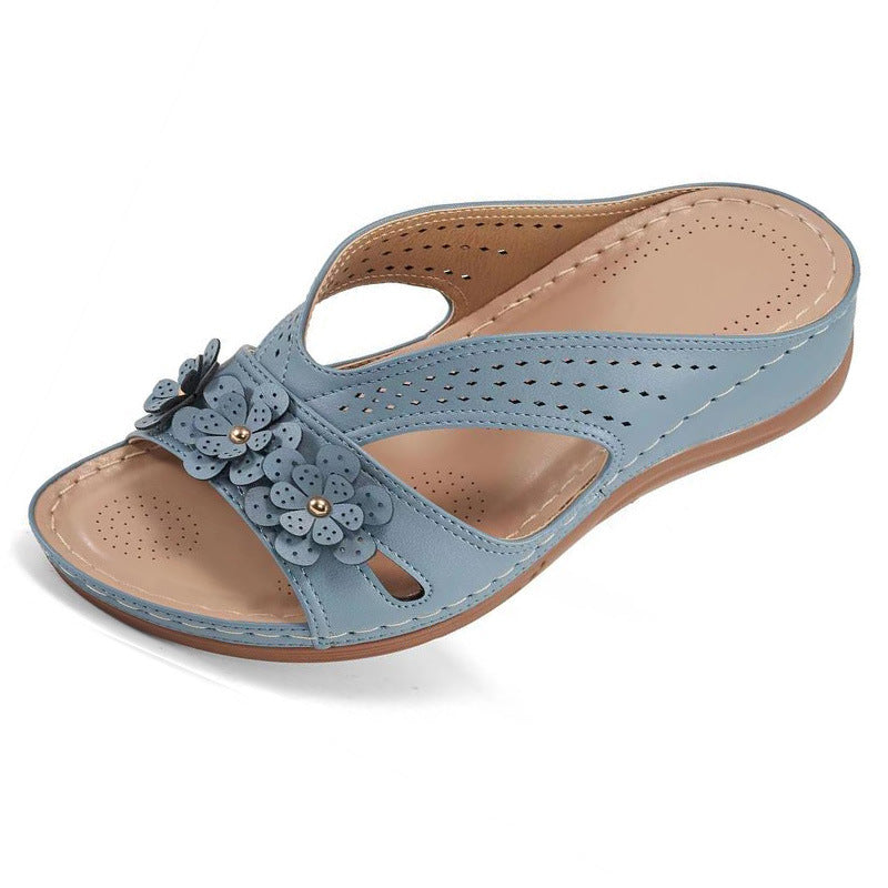 Damen Komfortable Sandalen mit floralem Design und atmungsaktivem Obermaterial EB