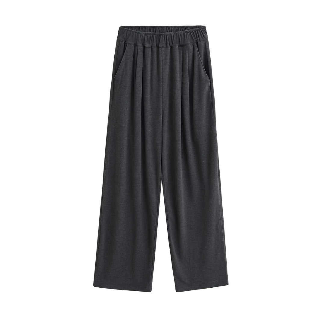 Damen Weite Chino-Hose mit elastischem Bund EB