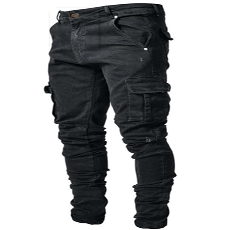 Herren Cargo-Jeans mit befestigten Taschen und lässigem Schnitt EB