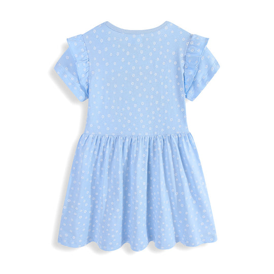 Mädchen Sommerkleid mit niedlichem Einhornmotiv und Rüschendetails EB