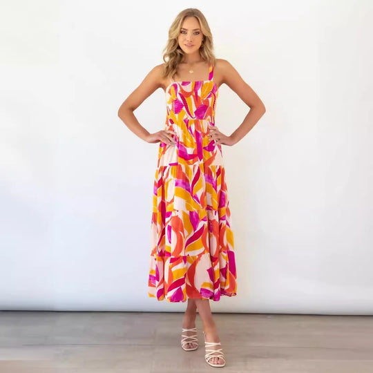Damen Maxikleid mit floralem Design EB