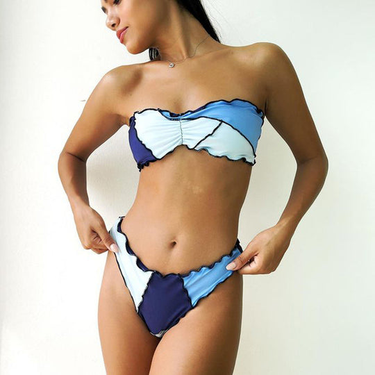 Damen Bandeau-Bikini mit Rüschendetails EB