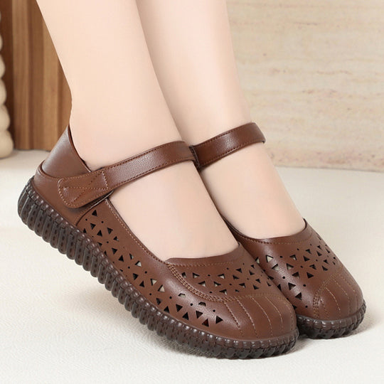 Damen Mary Jane Clogs mit atmungsaktivem Design und elastischem Riemen EB