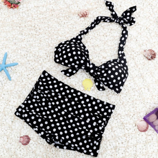 Damen Bikini-Set mit gepolstertem Oberteil und hochgeschnittenem Höschen EB