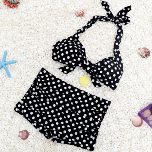 Damen Bikini-Set mit gepolstertem Oberteil und hochgeschnittenem Höschen EB