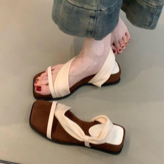 Damen modische Sandalen mit eleganten Riemen und attraktiven Leopardenmuster EB