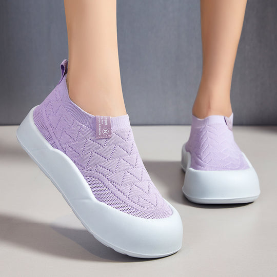 Damen Bequeme Slip-On Sportschuhe mit stoßdämpfendem Fußbett EB