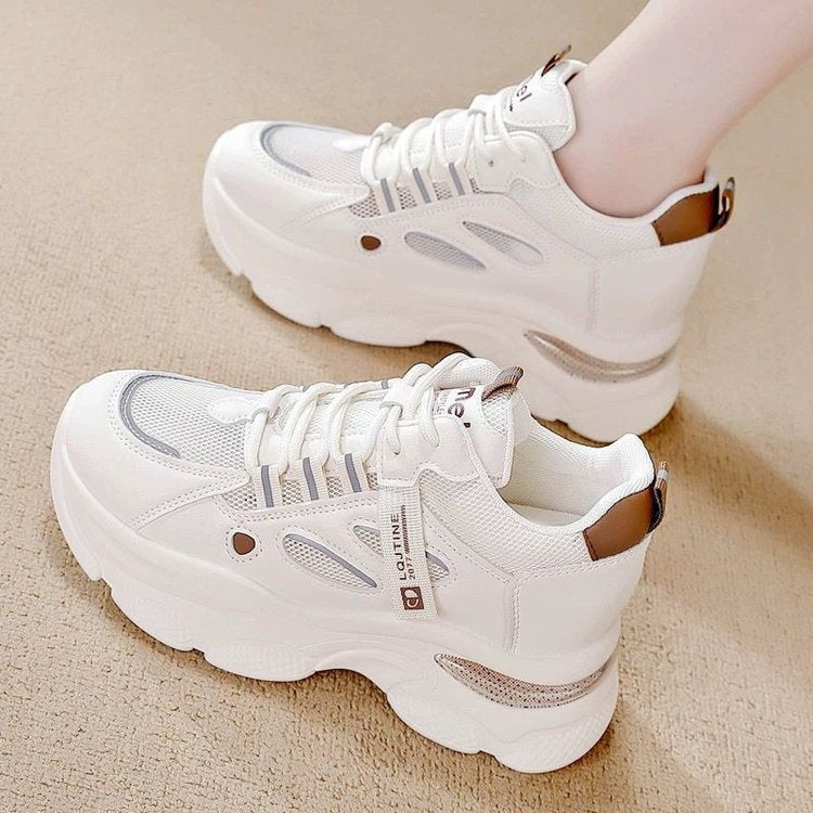 Damen Sportliche Chunky Sneakers mit atmungsaktiver Mesh-Oberfläche EB