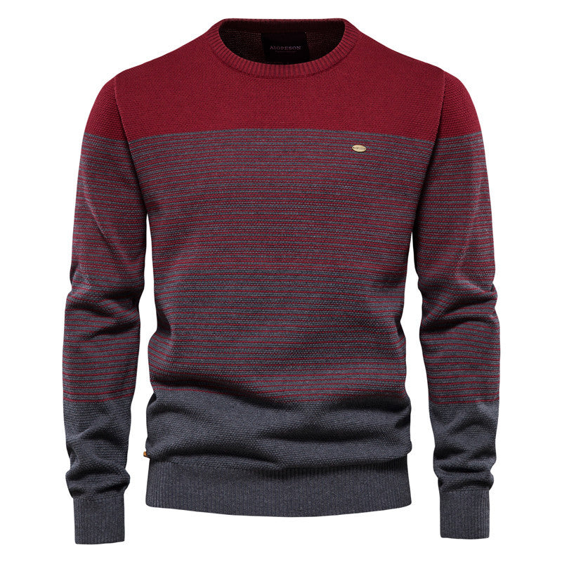 Herren Strickpullover mit komfortabler Struktur und eleganten Farbblöcken EB