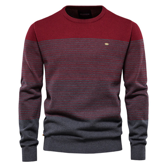 Herren Strickpullover mit komfortabler Struktur und eleganten Farbblöcken EB