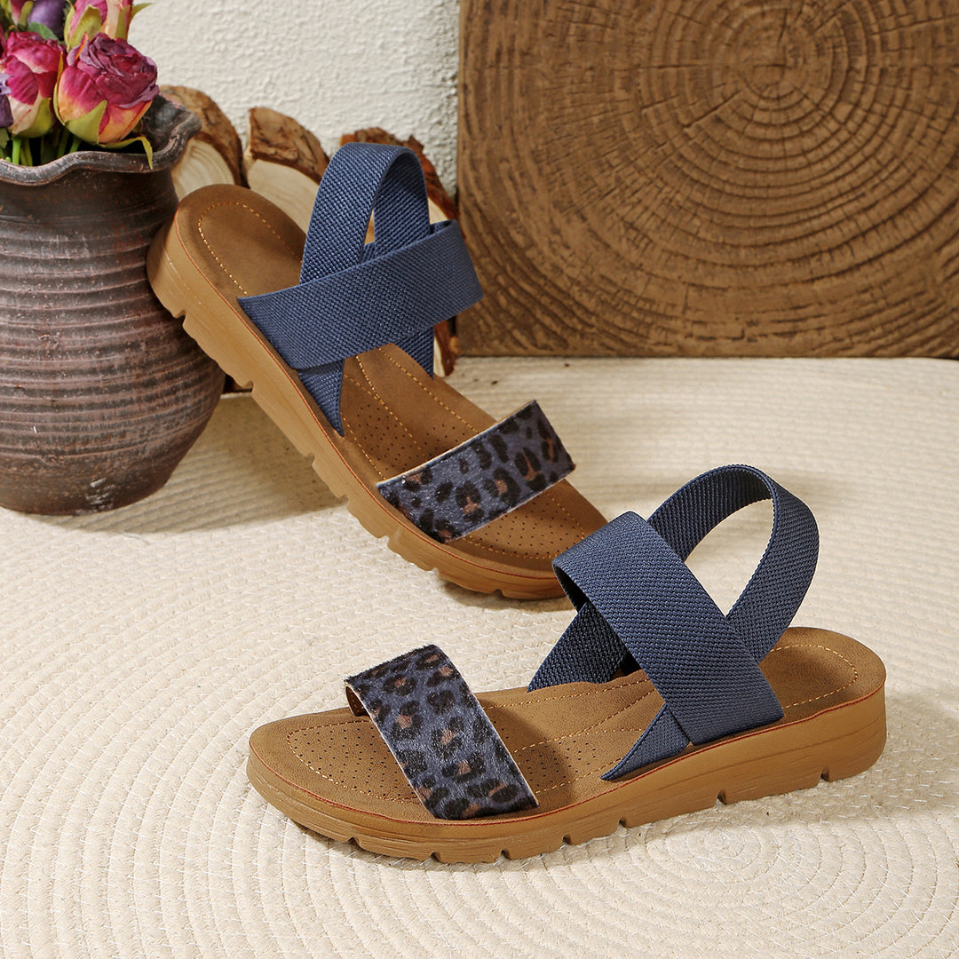 Damen Komfortable Sandalen mit elastischen Trägern und anatomischem Fußbett EB