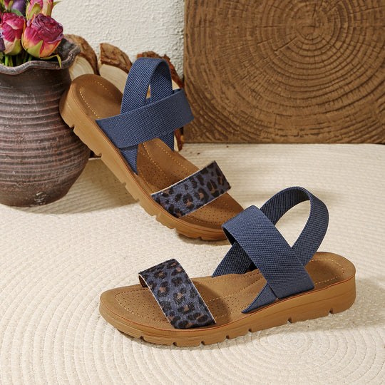 Damen Komfortable Sandalen mit elastischen Trägern und anatomischem Fußbett EB