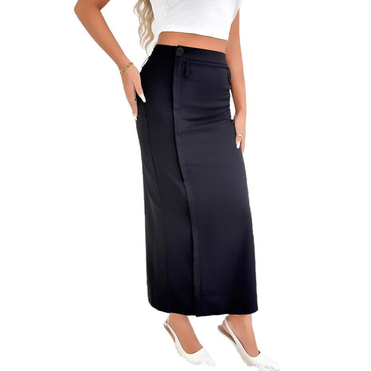 Damen Maxirock mit hohem Schlitz und nahtlosen Taschen EB