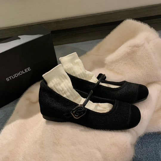 Damen Ballerina mit elegantem Leopardenmuster und modischem Schnallenverschluss EB