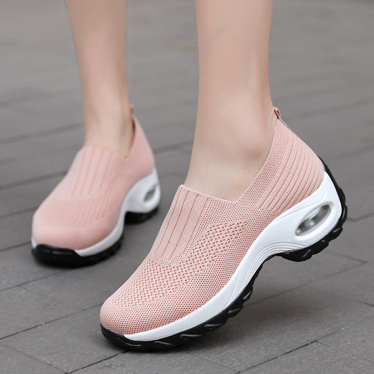 Damen Komfortable Slip-On Sportschuhe mit atmungsaktivem Obermaterial EB