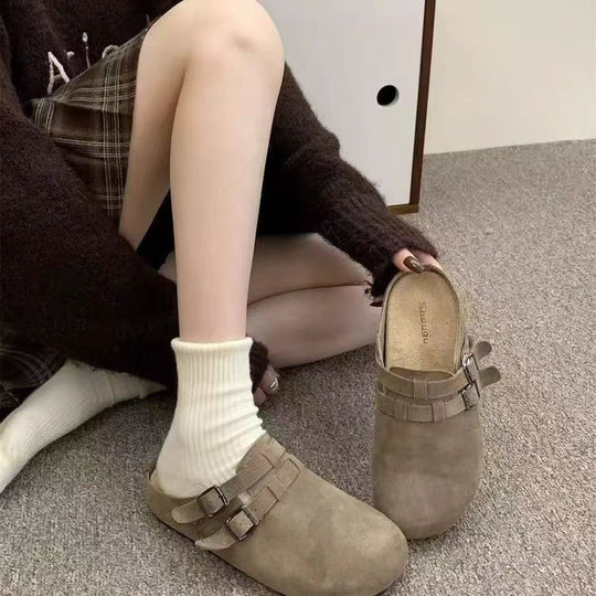 Damen Bequeme Clogs mit modischem Kettenverschluss EB