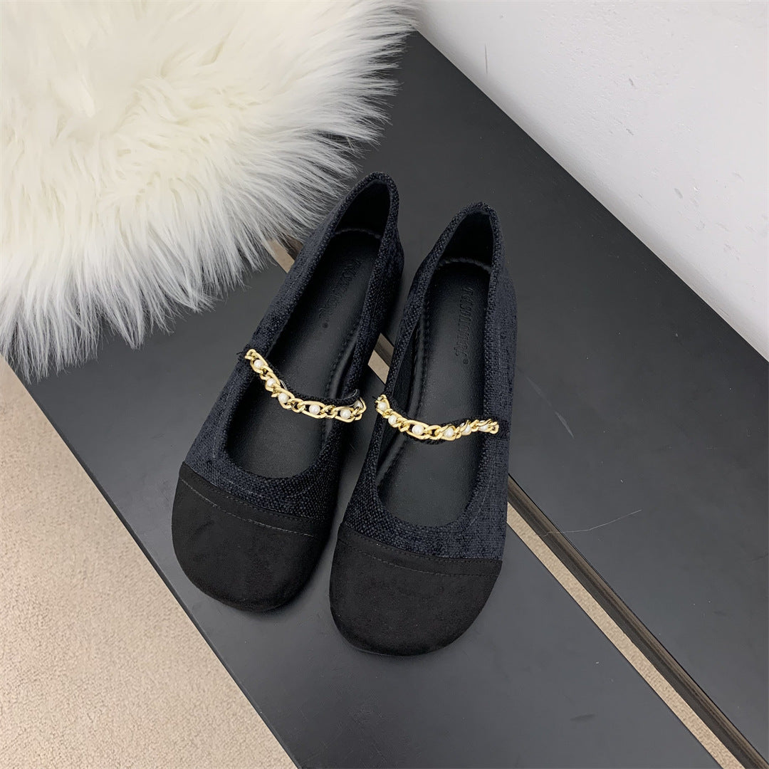 Damen Ballerinas mit elegantem Ketten-Detail EB