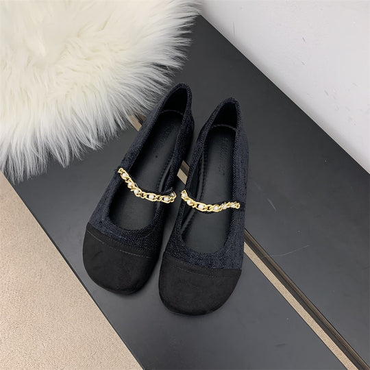 Damen Ballerinas mit elegantem Ketten-Detail EB