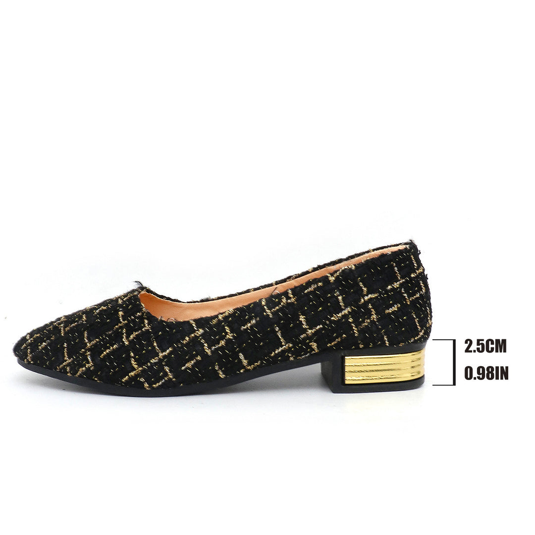Damen Elegante Ballerinas mit extravaganten Goldakzenten EB