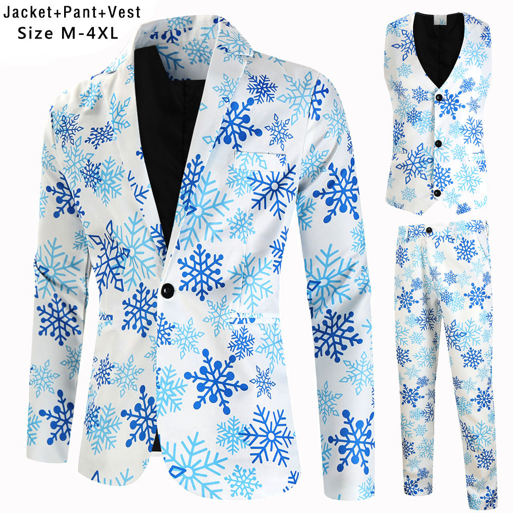 Herren elegantes Anzug-Set mit kreativem Schneeflocken-Muster EB