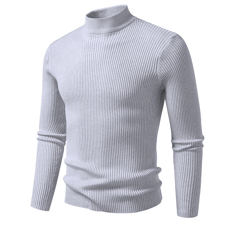 Herren Rollkragenpullover aus hochwertiger Stretch-Wolle mit Rippstruktur EB