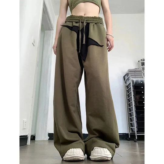 Damen Bequeme und lässige weite Jogginghose mit elastischem Bund und praktischen Taschen EB
