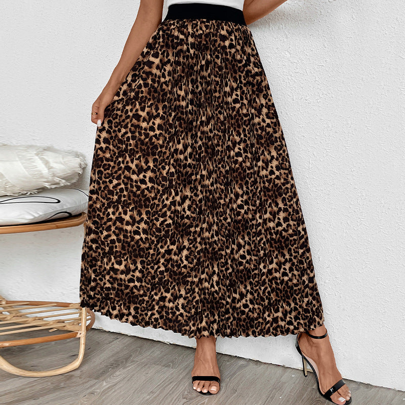 Damen Maxirock mit Leopardenmuster EB