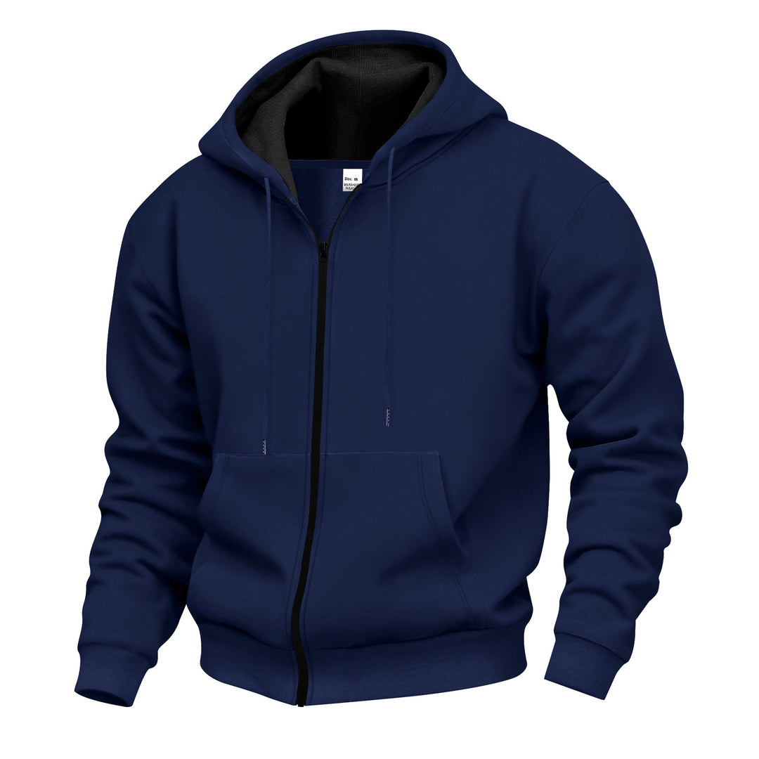 Herren Kapuzenpullover mit hoher Kragen- und doppellagiger Kapuze EB