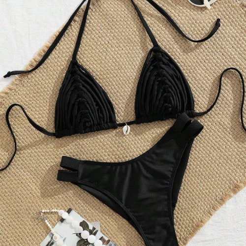 Damen Triangel-Bikini mit lässigem Raffungselement EB