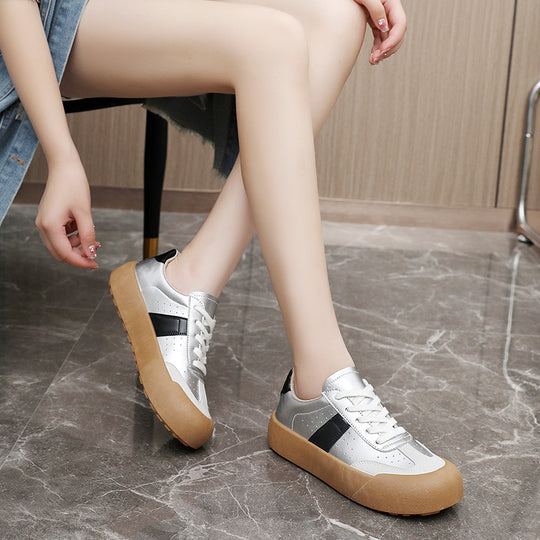 Damen Plattform Sneaker mit atmungsaktiver Oberfläche und rutschfester Sohle EB